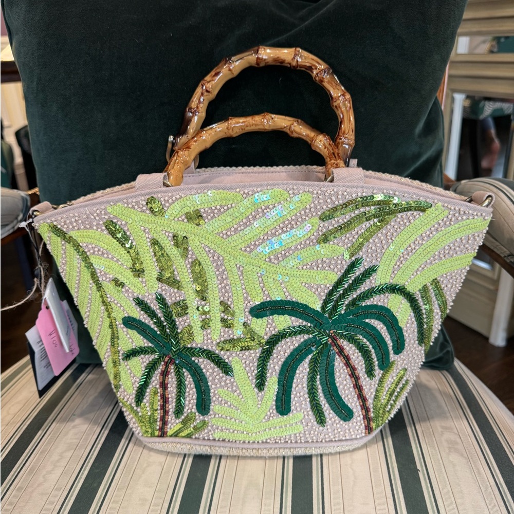 Palm Tree Beaded Tote - Picture 8 of 15